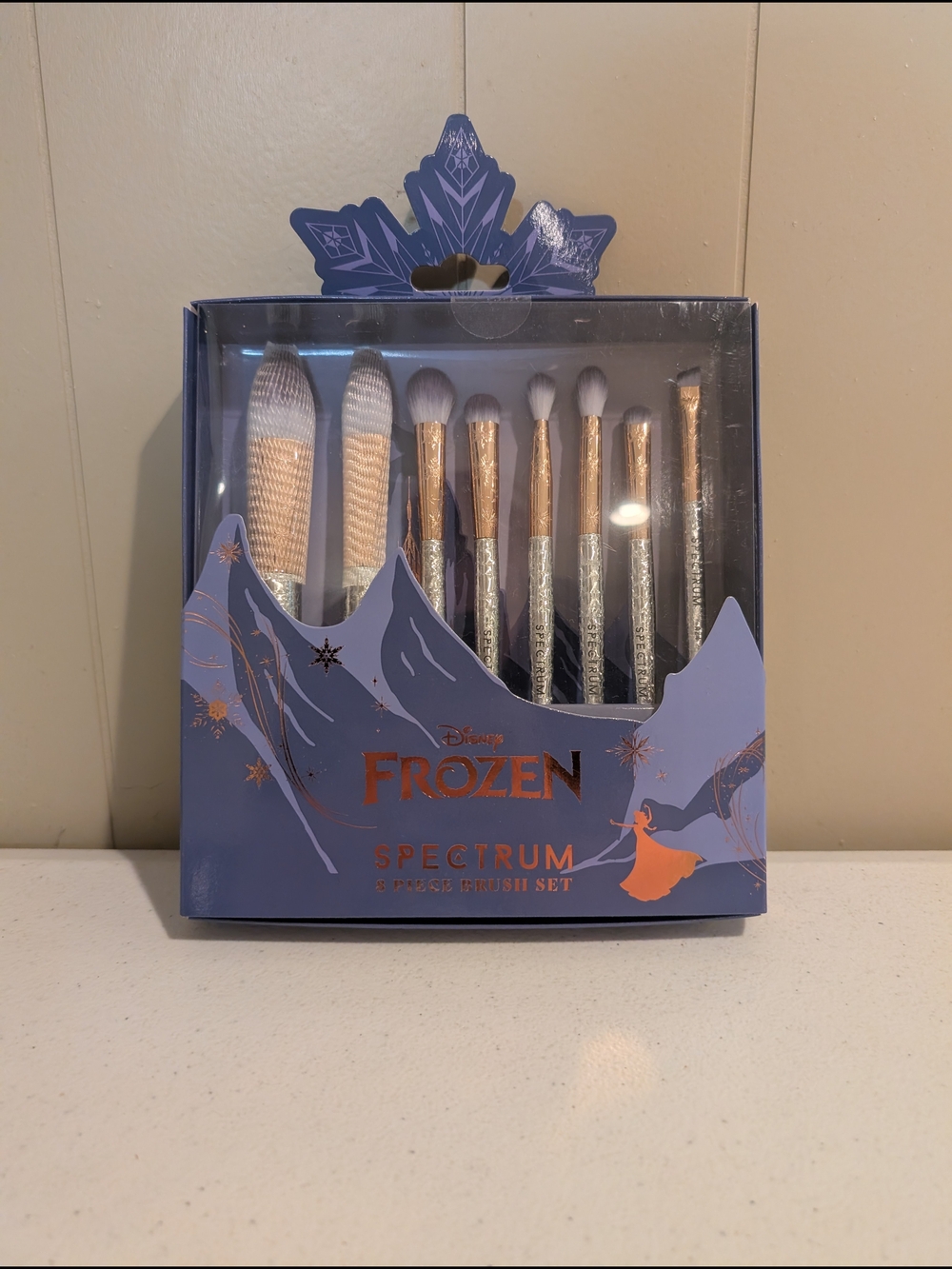Disney Frozen 8-Piece Makeup Brush Set - Lavender & Gold